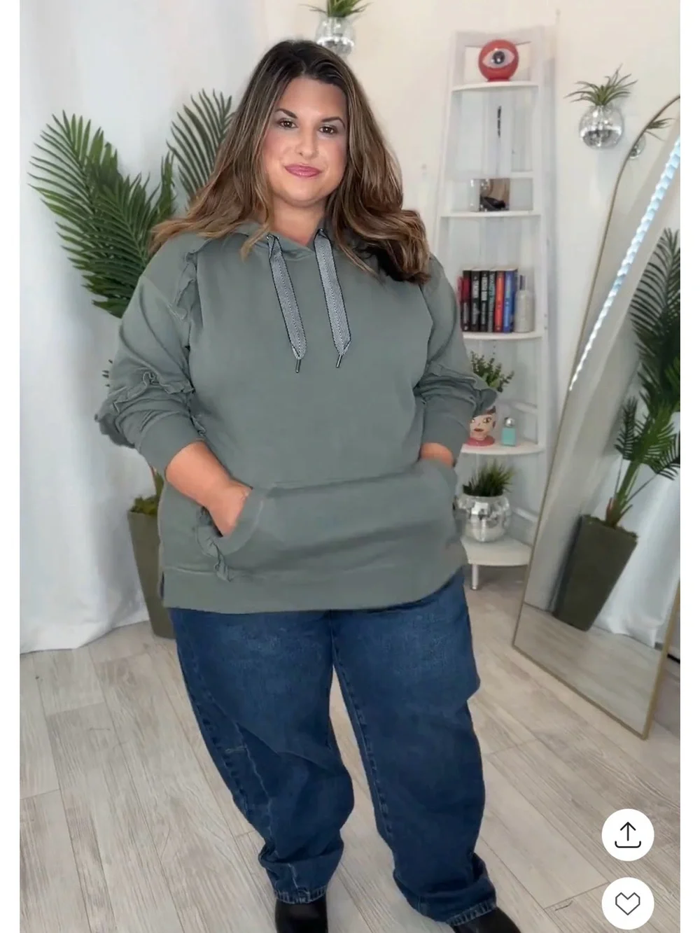 Plus Size Barrel Dark Wash Jeans